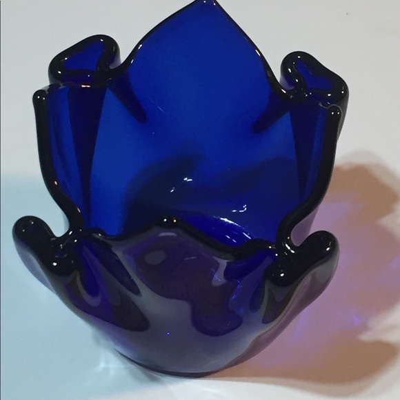 Partylite Cobalt Blue Glass Candle Holder - Picture 4 of 8